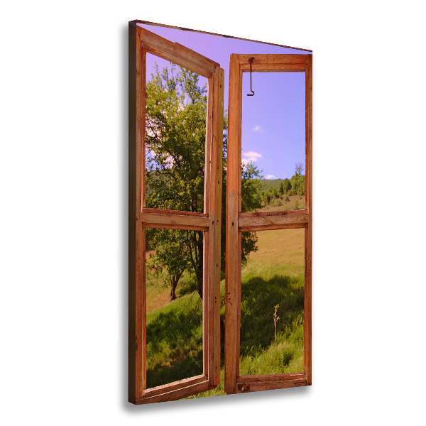 Foto leinwand vertikales Die Landschaft draußen vor dem Fenster