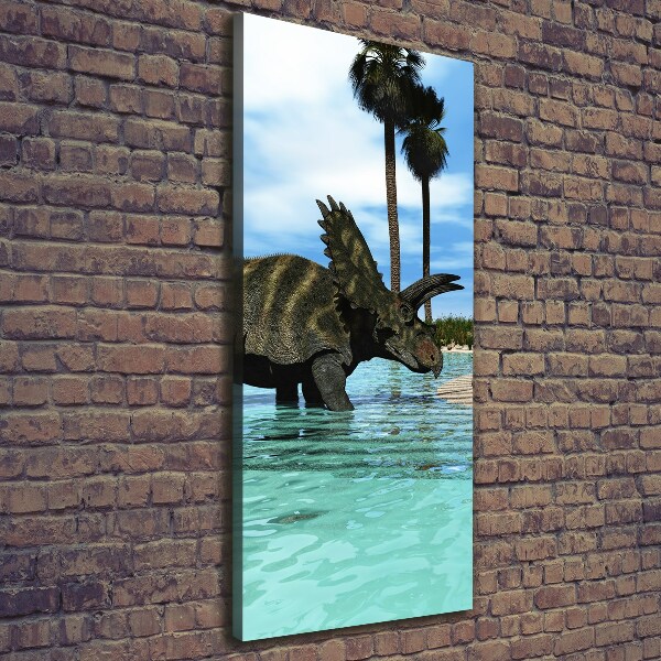 Foto auf leinwand vertikales Dinosaurier am Strand