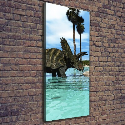 Foto auf leinwand vertikales Dinosaurier am Strand
