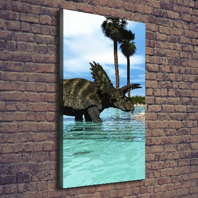 Foto auf leinwand vertikales Dinosaurier am Strand