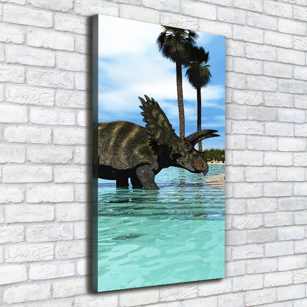 Foto auf leinwand vertikales Dinosaurier am Strand