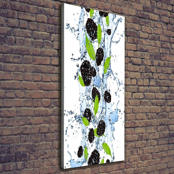 Wandbild vertikales Brombeeren und Wasser