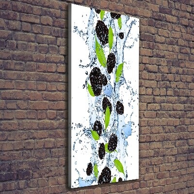 Wandbild vertikales Brombeeren und Wasser