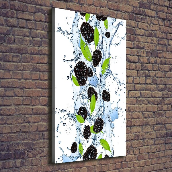 Wandbild vertikales Brombeeren und Wasser