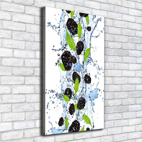 Wandbild vertikales Brombeeren und Wasser