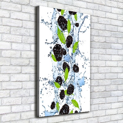 Wandbild vertikales Brombeeren und Wasser