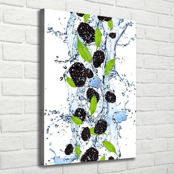Wandbild vertikales Brombeeren und Wasser