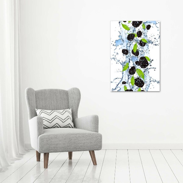 Wandbild vertikales Brombeeren und Wasser