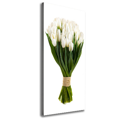 Wandbild vertikales Weiße Tulpen