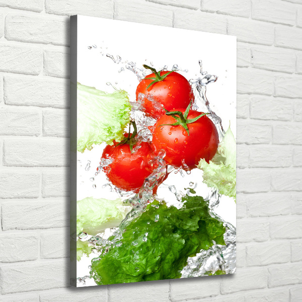 Wandbild vertikales Tomaten und Salat