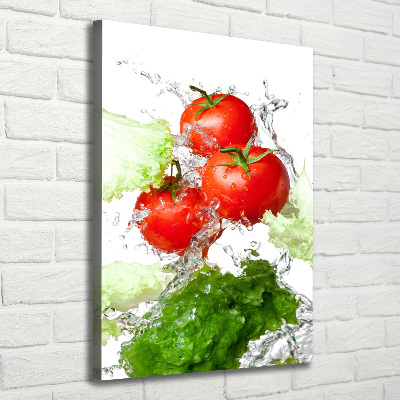 Wandbild vertikales Tomaten und Salat