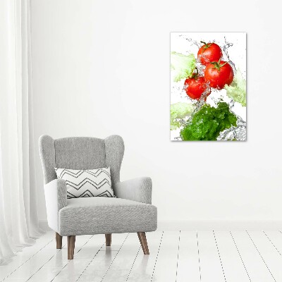 Wandbild vertikales Tomaten und Salat