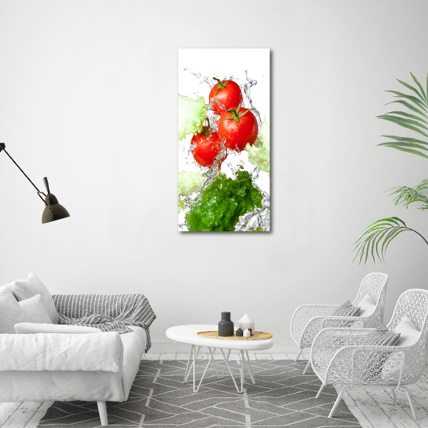 Wandbild vertikales Tomaten und Salat