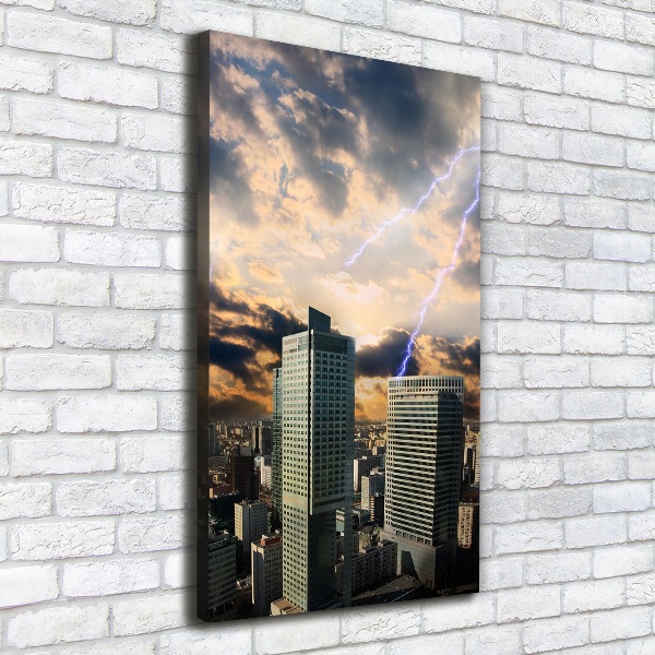 Wandbild vertikales Sturm über Warschau