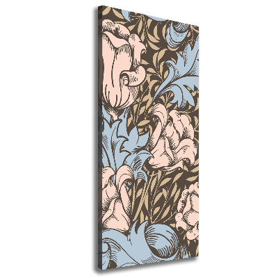 Wandbild vertikales Blüten und Blätter