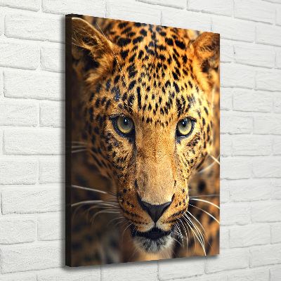 Foto leinwand vertikales Leopard