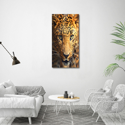 Foto leinwand vertikales Leopard