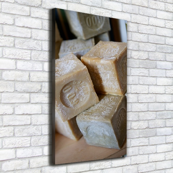 Foto leinwand vertikales Seife