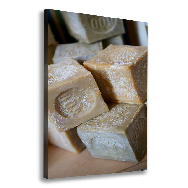Foto leinwand vertikales Seife