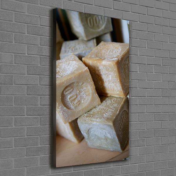Foto leinwand vertikales Seife