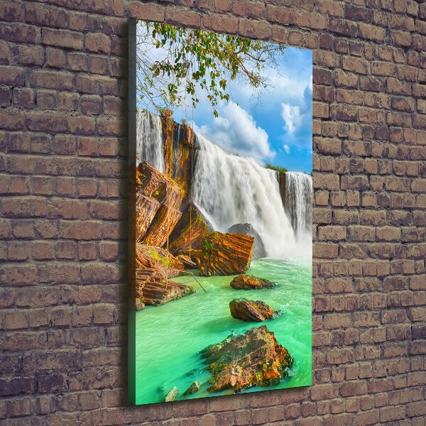 Foto leinwand vertikales Wasserfall