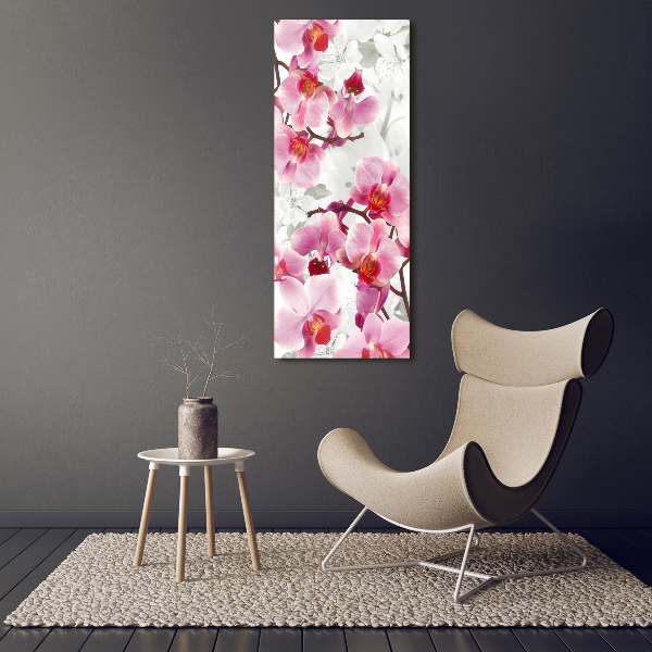 Foto leinwand vertikales Rosa Orchidee