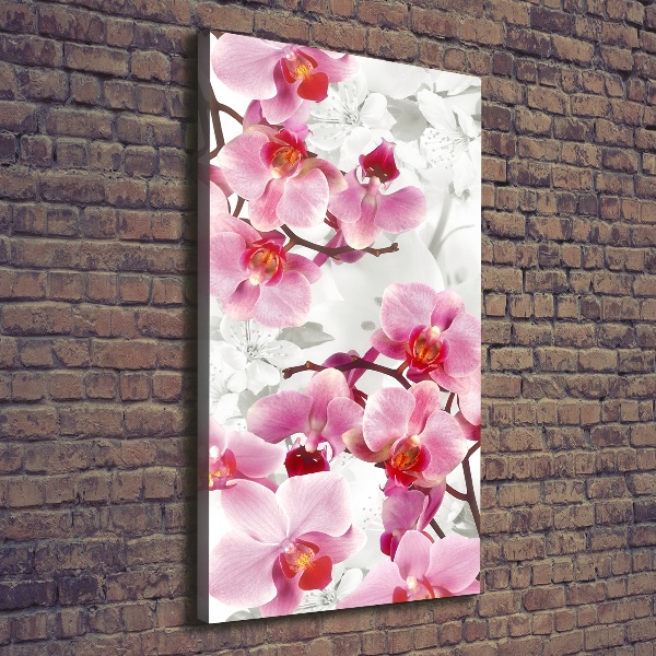 Foto leinwand vertikales Rosa Orchidee