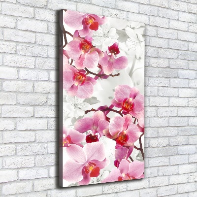 Foto leinwand vertikales Rosa Orchidee