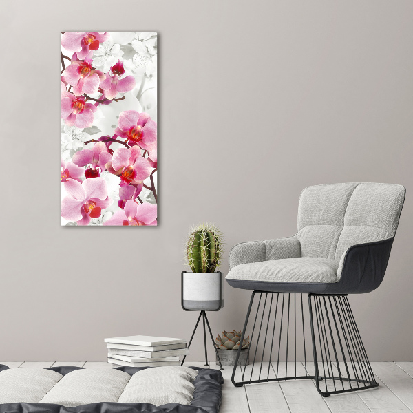 Foto leinwand vertikales Rosa Orchidee