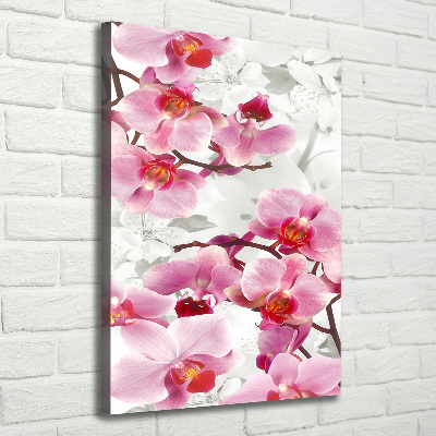 Foto leinwand vertikales Rosa Orchidee