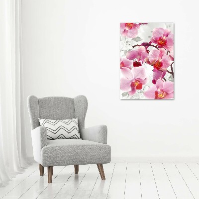 Foto leinwand vertikales Rosa Orchidee