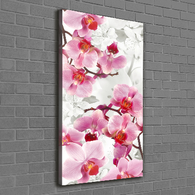 Foto leinwand vertikales Rosa Orchidee