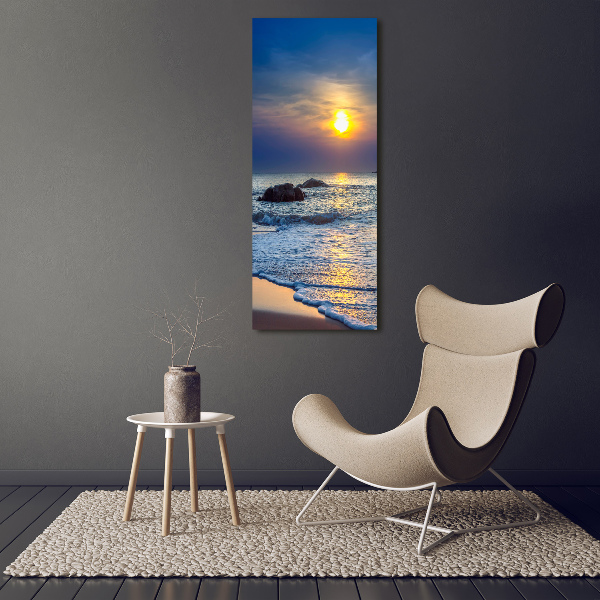 Wandbild vertikales Sunset Beach