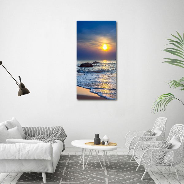Wandbild vertikales Sunset Beach