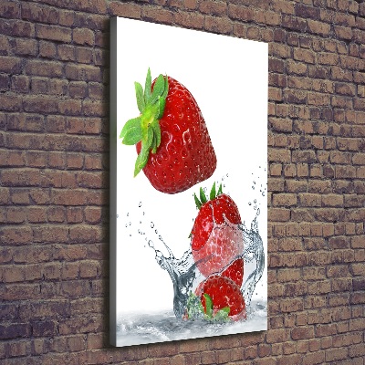 Foto leinwand vertikales Erdbeeren
