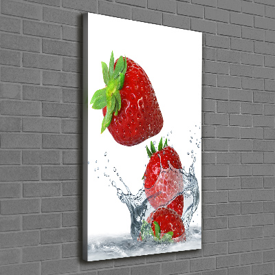 Foto leinwand vertikales Erdbeeren