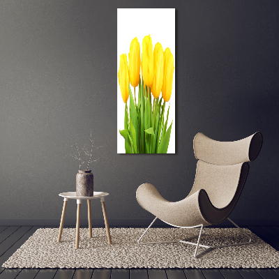Wandbild vertikales Gelbe Tulpen