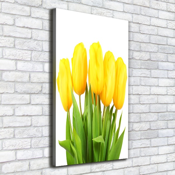 Wandbild vertikales Gelbe Tulpen