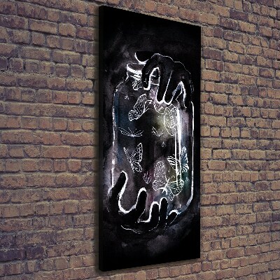 Wandbild vertikales Schmetterlinge im Glas