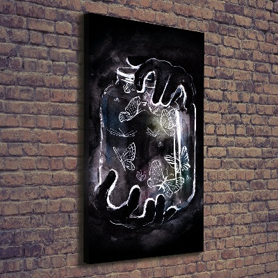 Wandbild vertikales Schmetterlinge im Glas