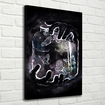 Wandbild vertikales Schmetterlinge im Glas