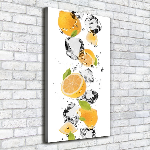Foto leinwand vertikales Zitronen und Wasser