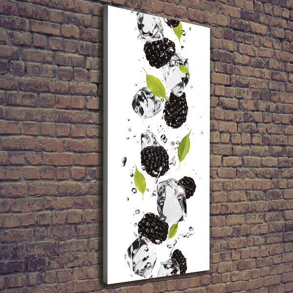 Wandbild vertikales Brombeeren und Wasser