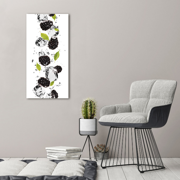 Wandbild vertikales Brombeeren und Wasser