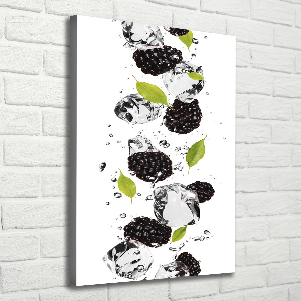 Wandbild vertikales Brombeeren und Wasser