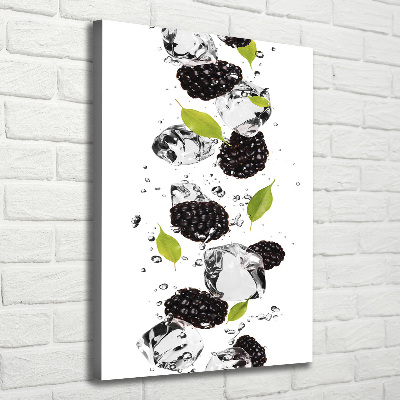 Wandbild vertikales Brombeeren und Wasser