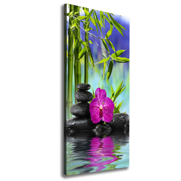 Wandbild vertikales Orchidee und Bambus