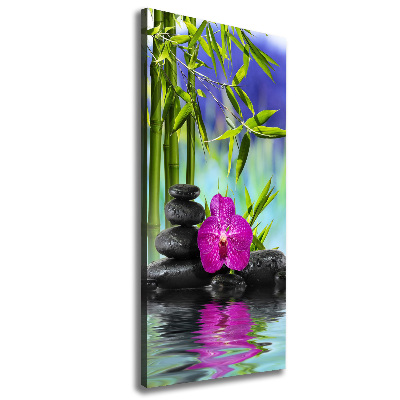 Wandbild vertikales Orchidee und Bambus