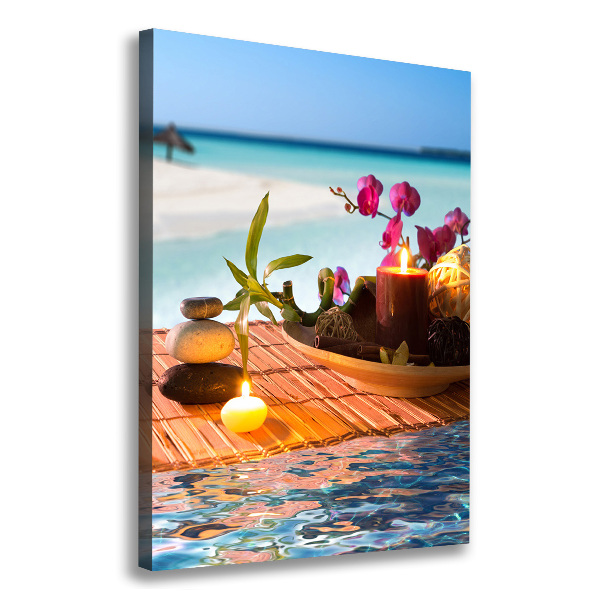 Foto auf leinwand vertikales Orchidee und Bambus