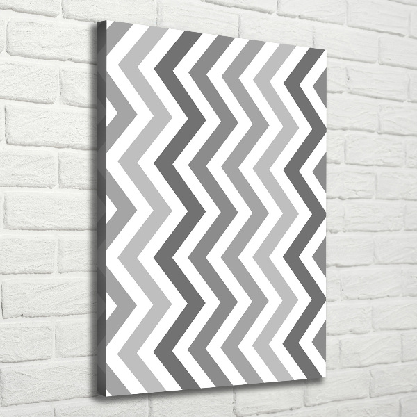 Foto auf leinwand vertikales Graue Zickzacklinien